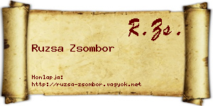 Ruzsa Zsombor névjegykártya
